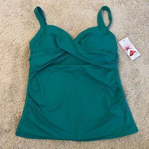 Land's End Sweetheart Wrap Underwire Tankini Top